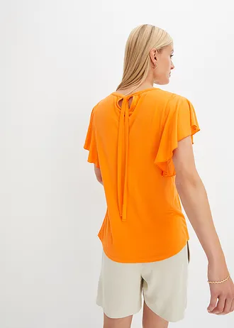 Shirt met volantmouwen • pompoenoranje • bonprix online shop