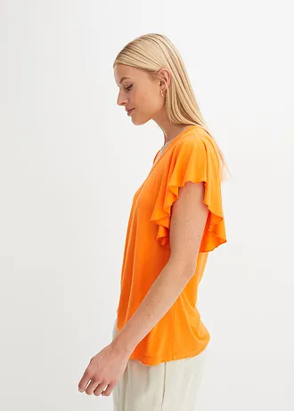 Shirt met volantmouwen • pompoenoranje • bonprix online shop