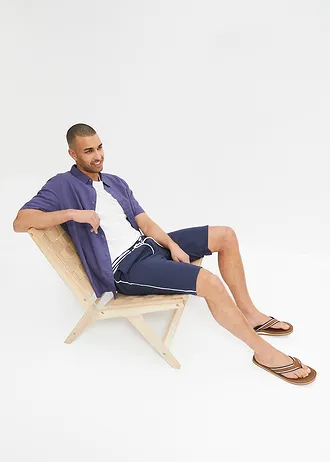 Košile ze vzdušné směsi se lnem, krátký rukáv • indigo • bonprix obchod