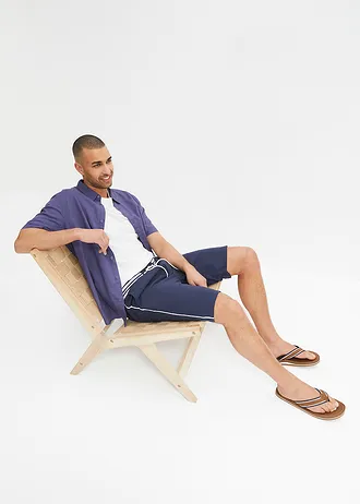 Rövid ujjú ing szellős lenvászon keverékből • indigó • bonprix áruház