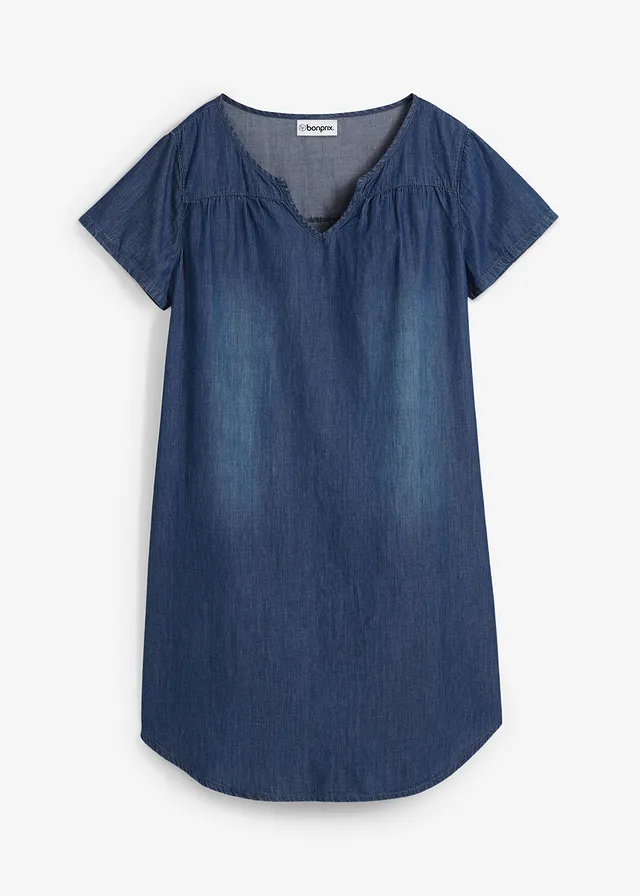 Robe-tunique en jean, Couleur: bleu denim used