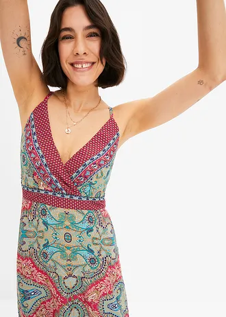 Gedessineerde midi jurk • mint-pink gedessineerd • bonprix online shop