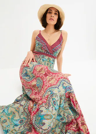 Gedessineerde midi jurk • mint-pink gedessineerd • bonprix online shop