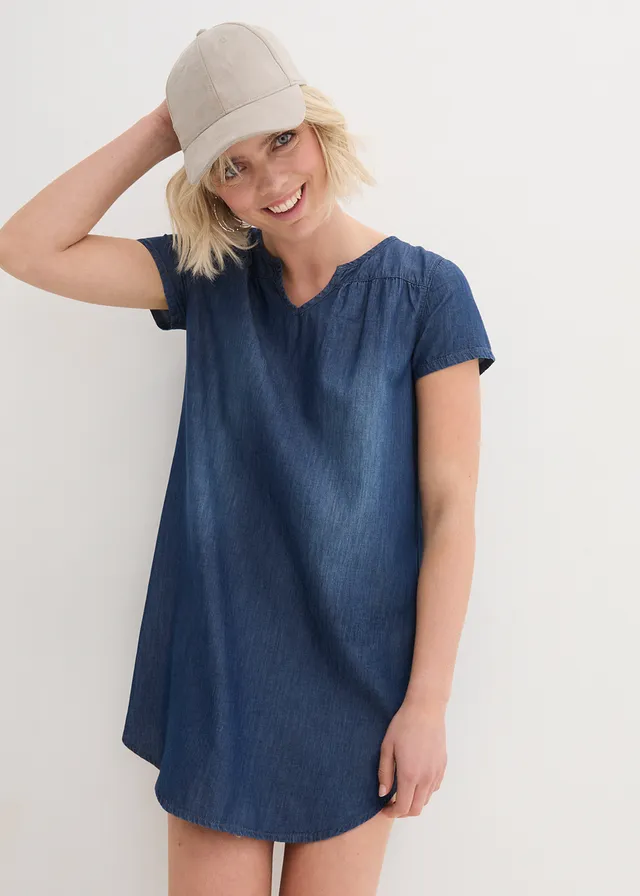 Denim tuniekjurk, Kleur: blauw denim used