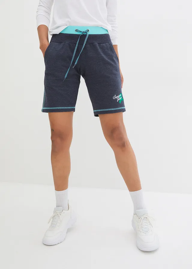 Sweat short van katoenmix, Kleur: 