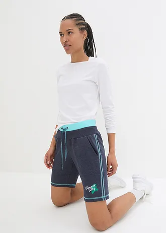 Teplákové šortky ze směsi s bavlnou • půlnoční modrá • bonprix obchod