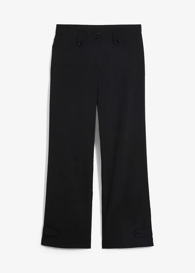 Pantaloni-stretch bengalină cu talie comodă