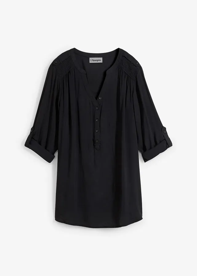 Tuniek van zachte viscose, Kleur: zwart