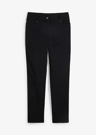 Pantalon droit en bengaline extensible, taille élastiquée • noir • Boutique bonprix