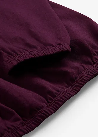 Katoenen longsleeve met elastiek van katoen • vlierbes • bonprix online shop