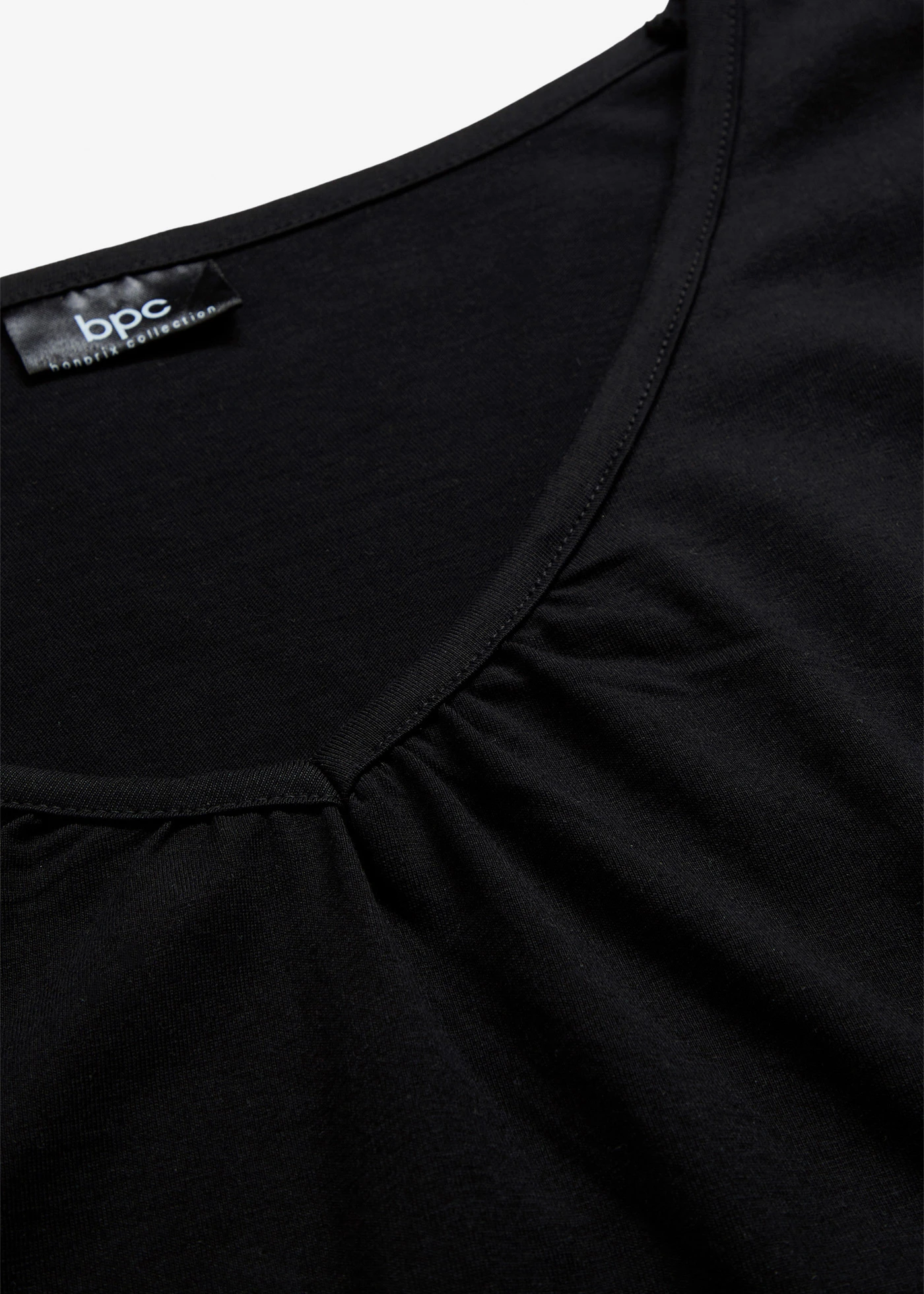 Katoenen longsleeve met elastiek van katoen • zwart • bonprix online shop