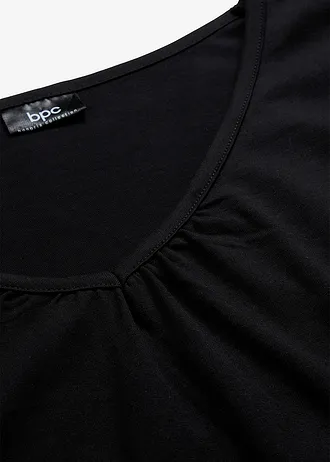 Katoenen longsleeve met elastiek van katoen • zwart • bonprix online shop