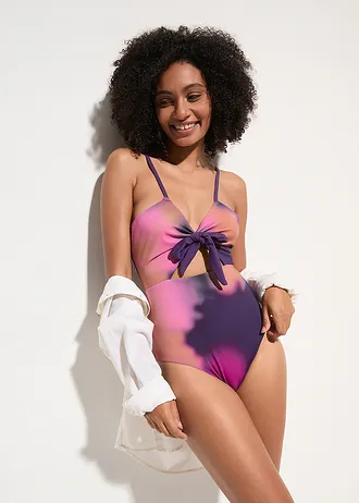 Obojstranné plavky z recyklovaného polyamidu • fialová potlačená • obchod bonprix