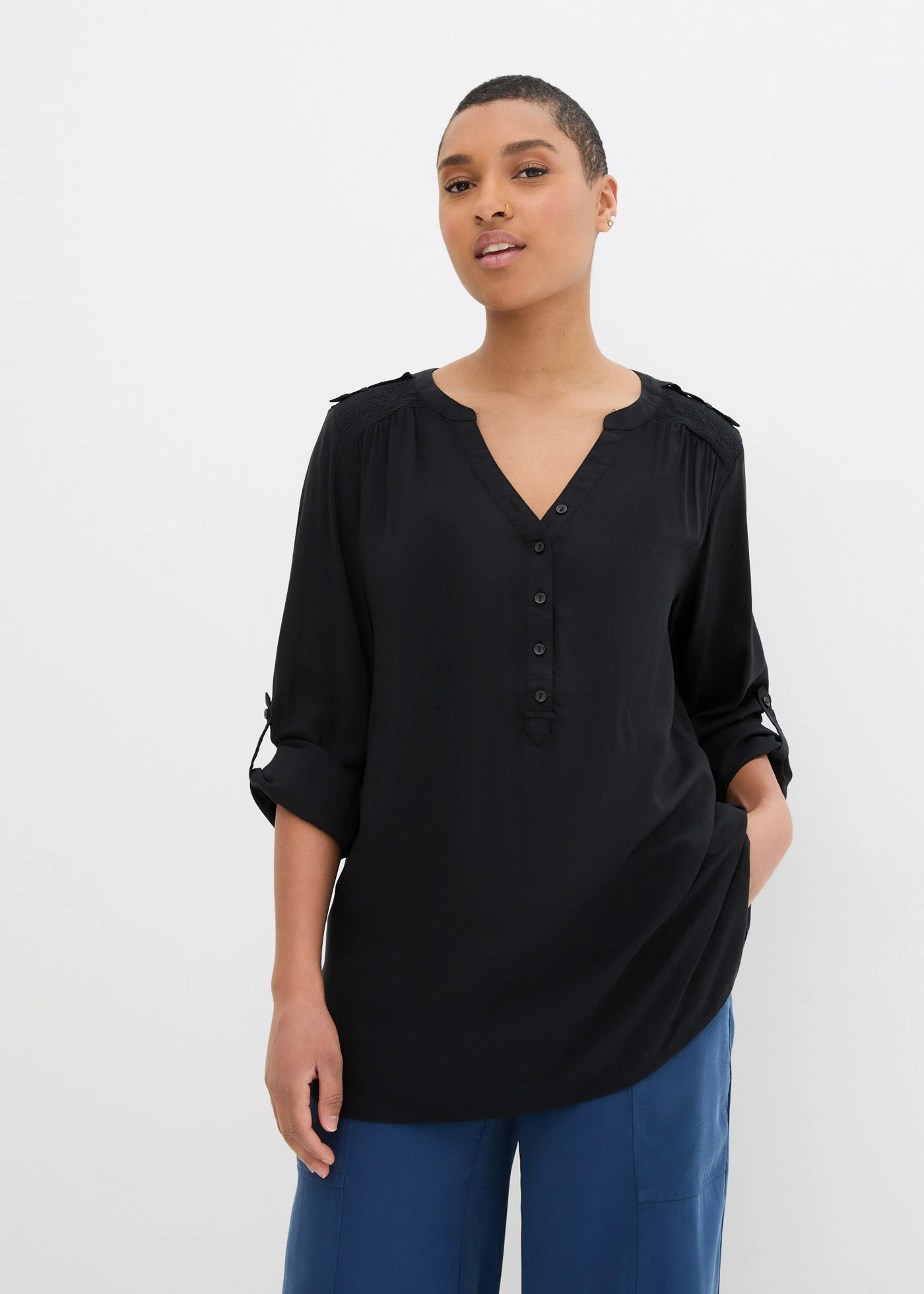 Tuniek van zachte viscose • zwart • bonprix online shop