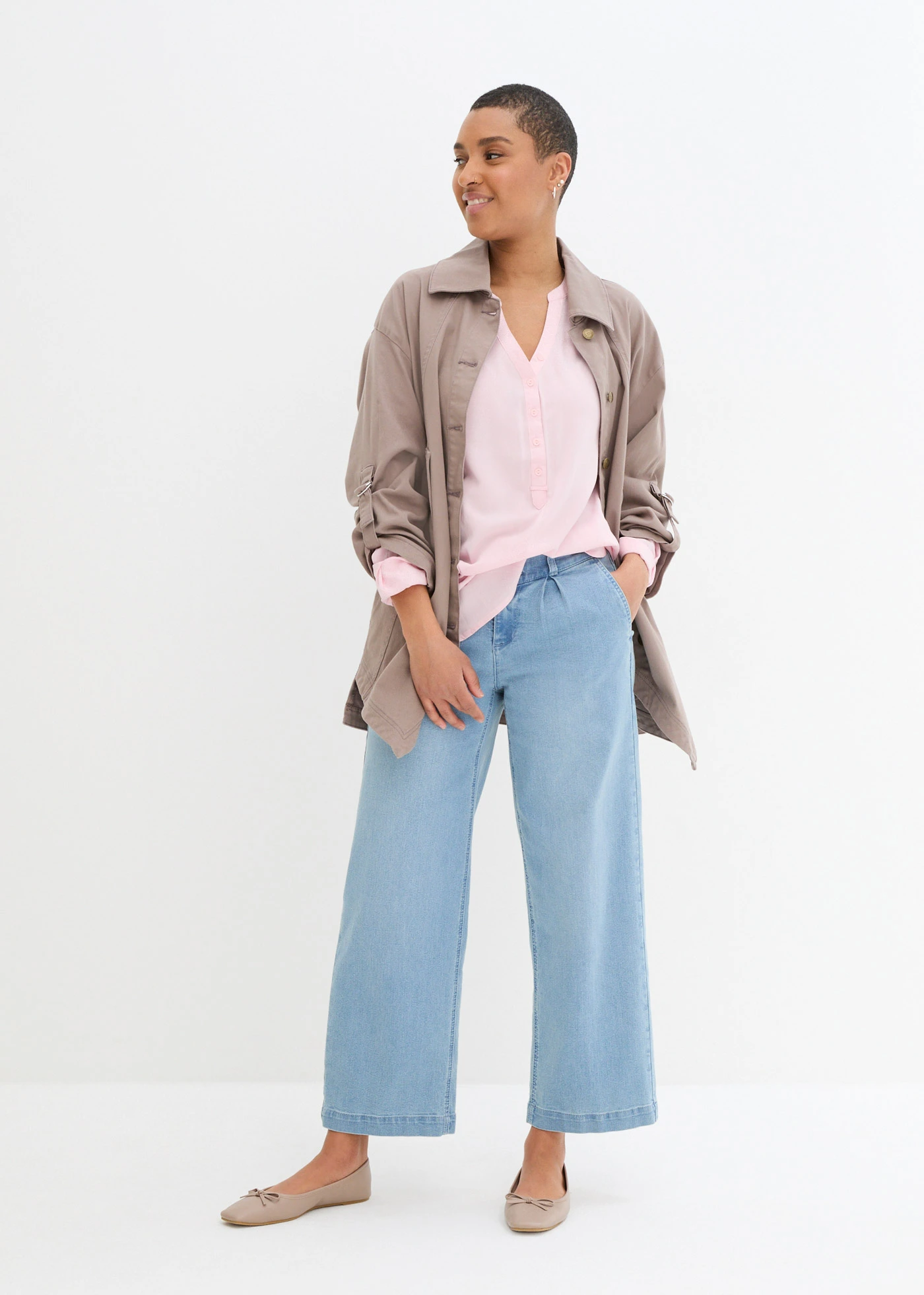 Tuniek in zacht viscose • poudreroze • bonprix online shop