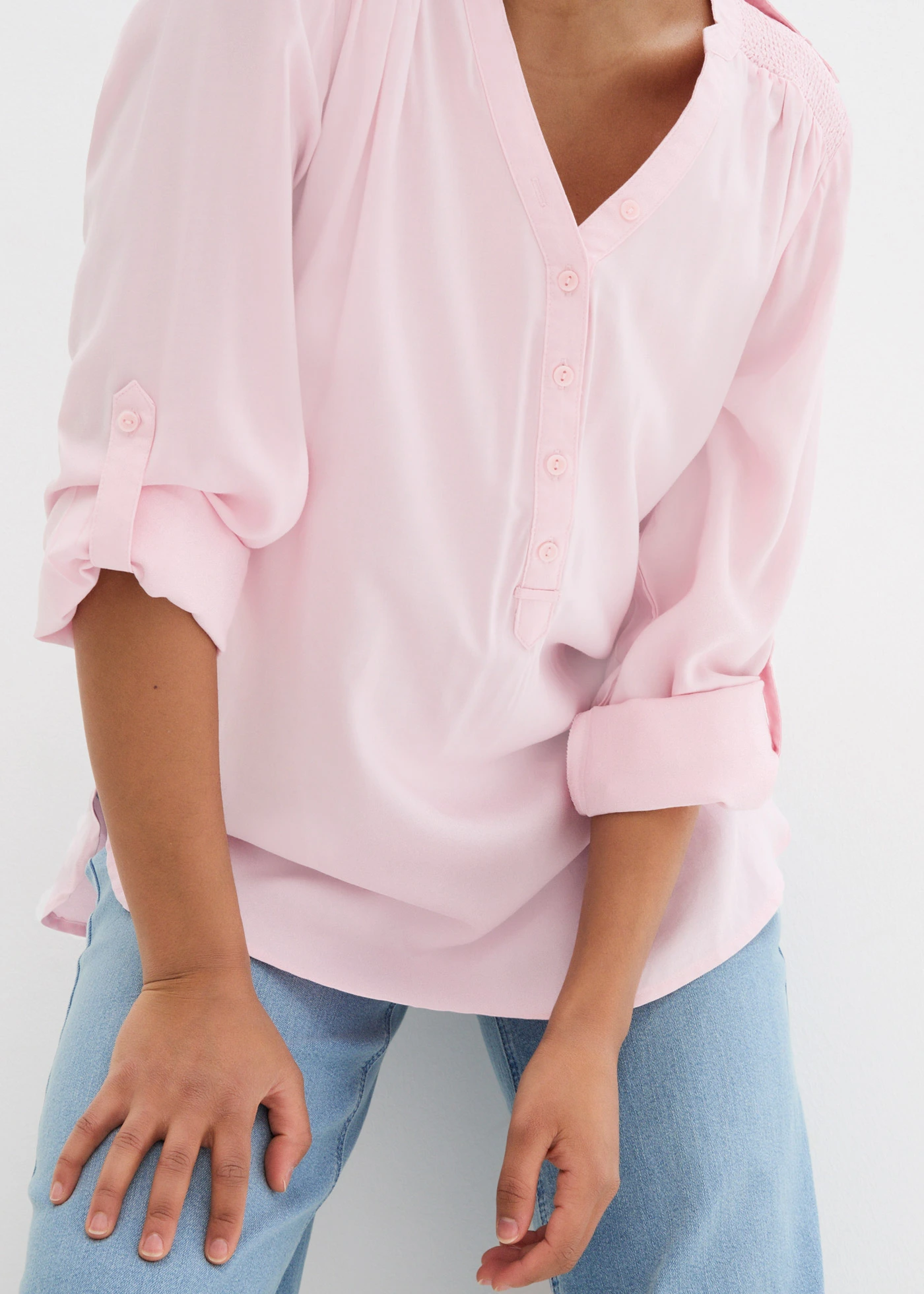 Tuniek in zacht viscose • poudreroze • bonprix online shop