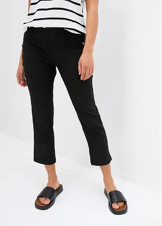Pantaloni 7/8 bengalină • negru • magazin bonprix