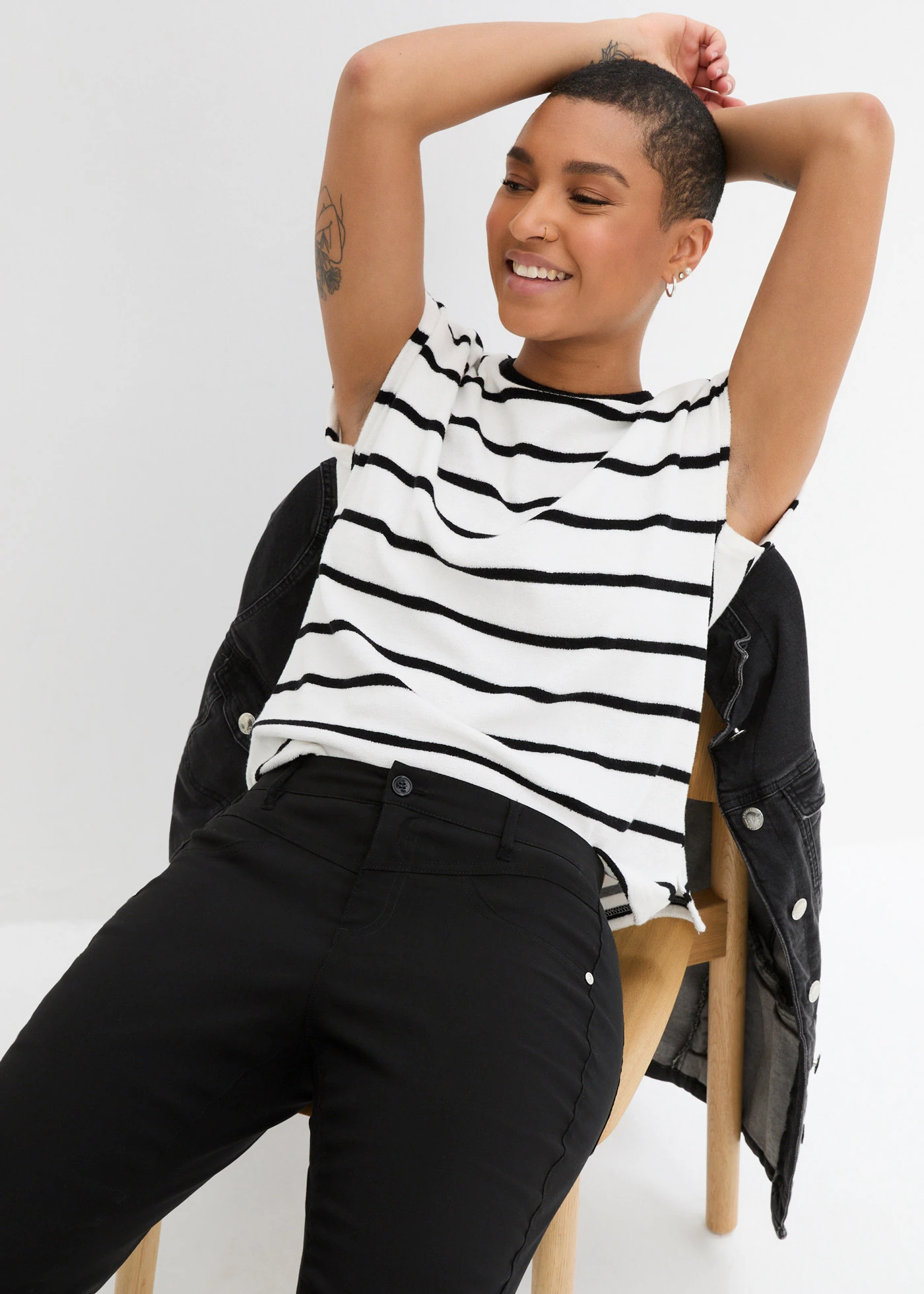 7/8 bengalínové kalhoty • černá • bonprix obchod