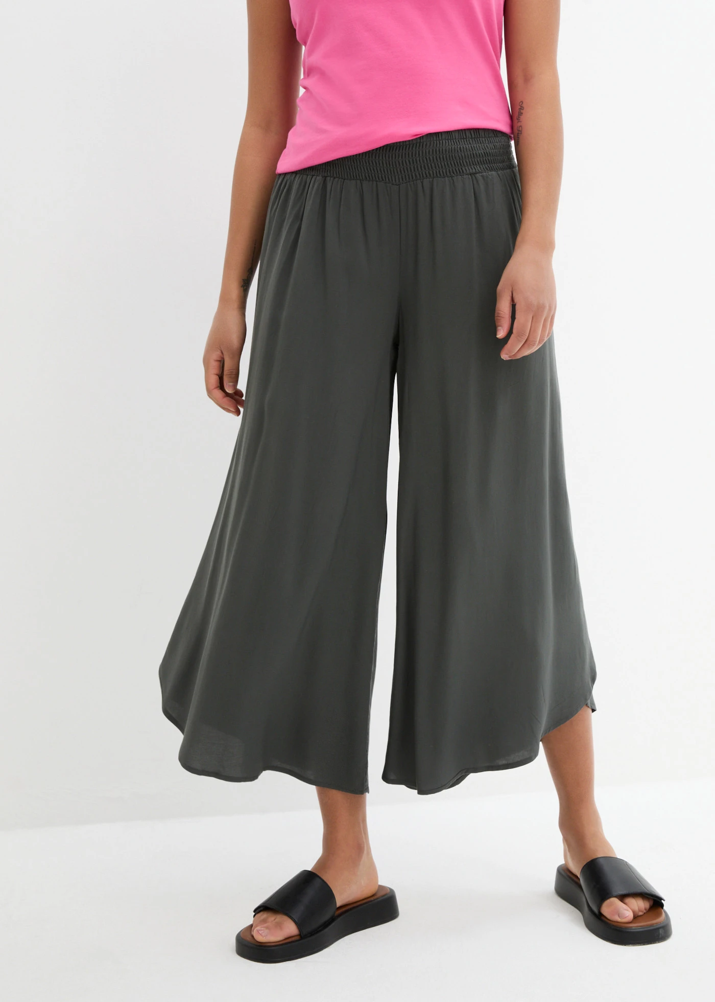Jupe-culotte longueur mollet en viscose douce • anthracite • product-page.page-title-suffix