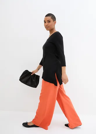 Dlhé tričko z bavlného viskózového mixu • čierna • obchod bonprix