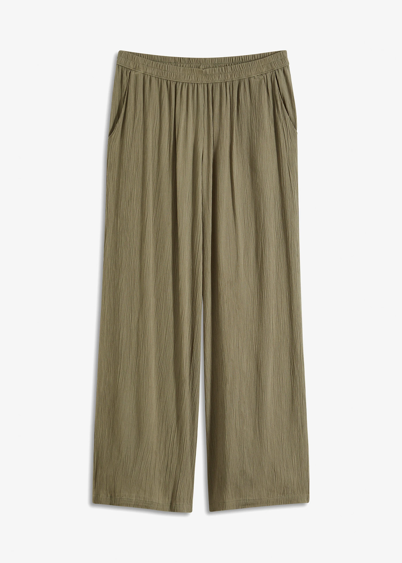 Palazzo broek van zacht viscose • olijfgroen • bonprix online shop