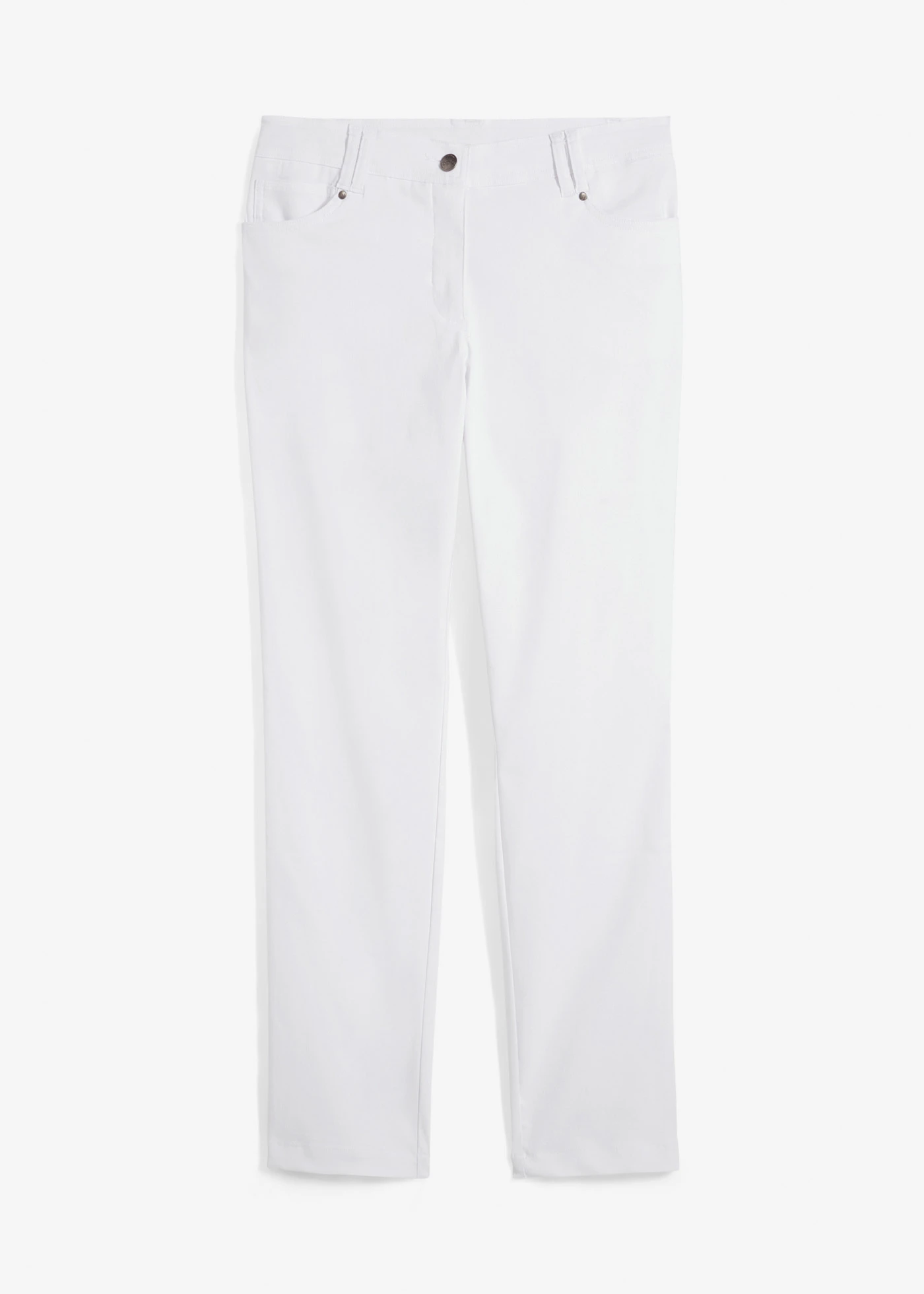 Pantalon droit en bengaline extensible, taille élastiquée • blanc • Boutique bonprix