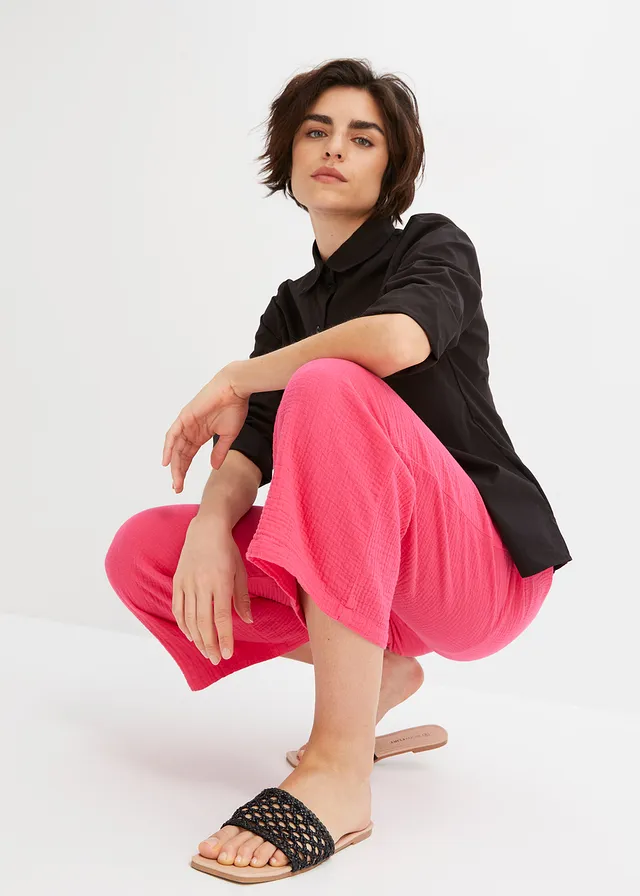 Mousseline culotte van katoen • donkerpink • product-page.page-title-suffix