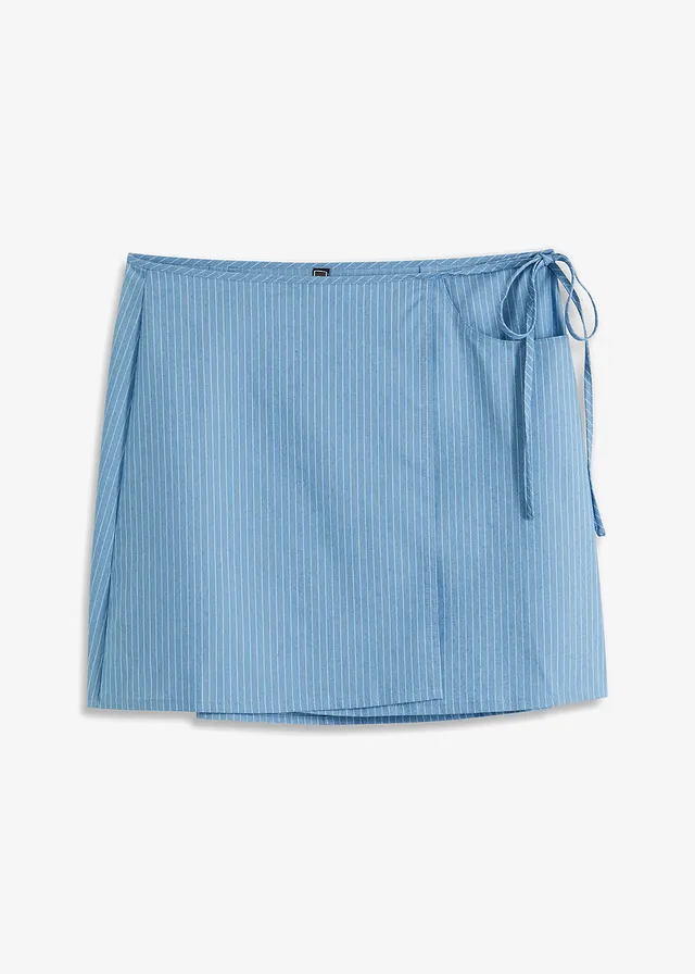Wikkelrok • blauw denim-wit gestreept • bonprix online shop