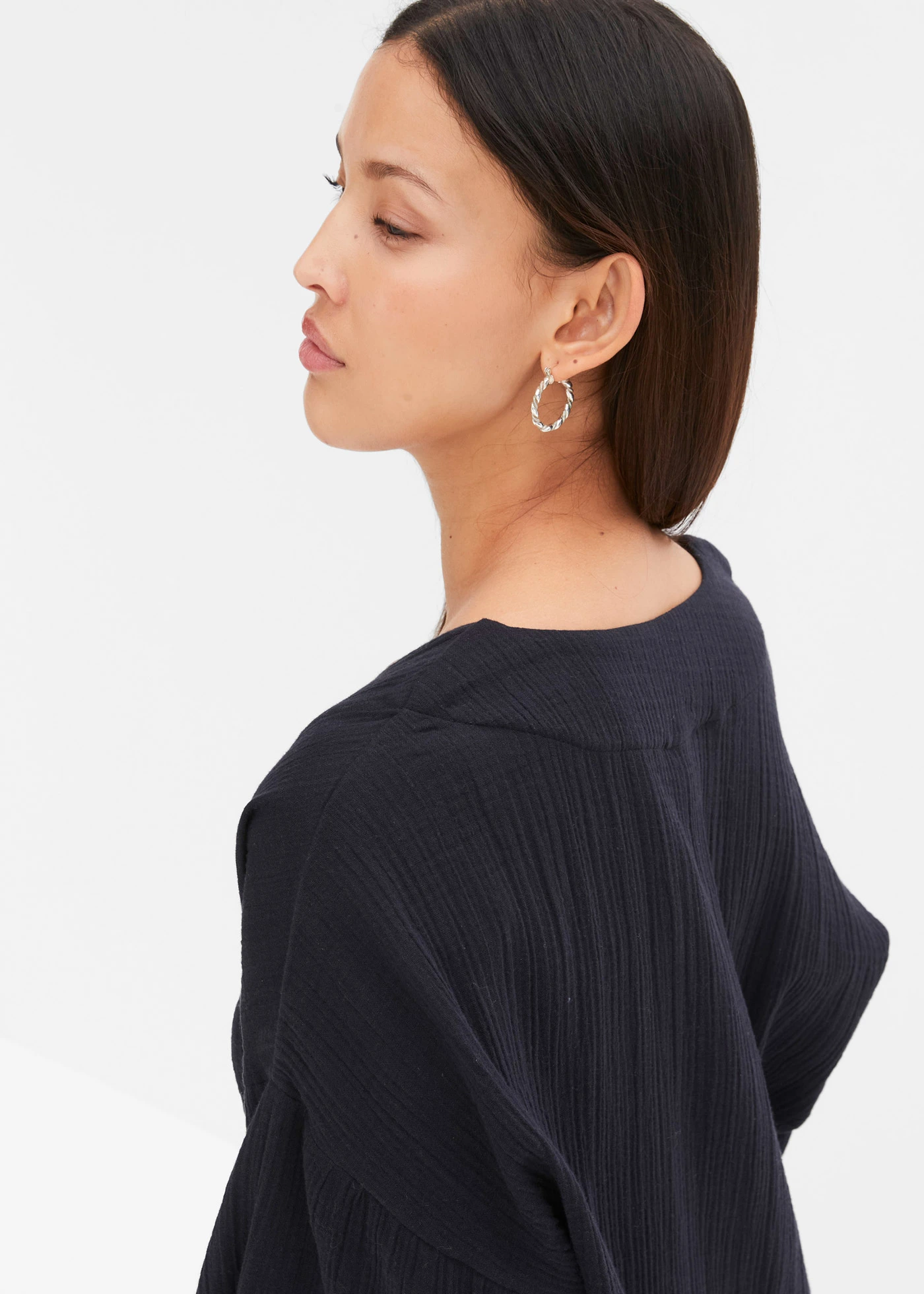 Kimono van luchtige mousseline • zwart • bonprix online shop