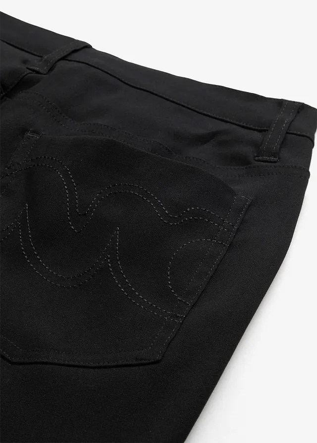 Bengaline stretch broek, straight • zwart • product-page.page-title-suffix