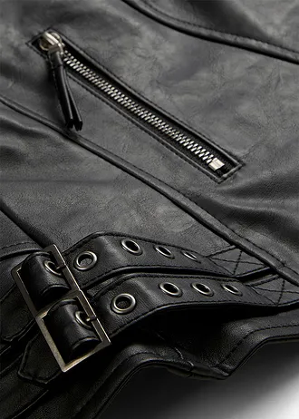 Bunda z imitace kůže, z čisté viskózy • černá • bonprix obchod