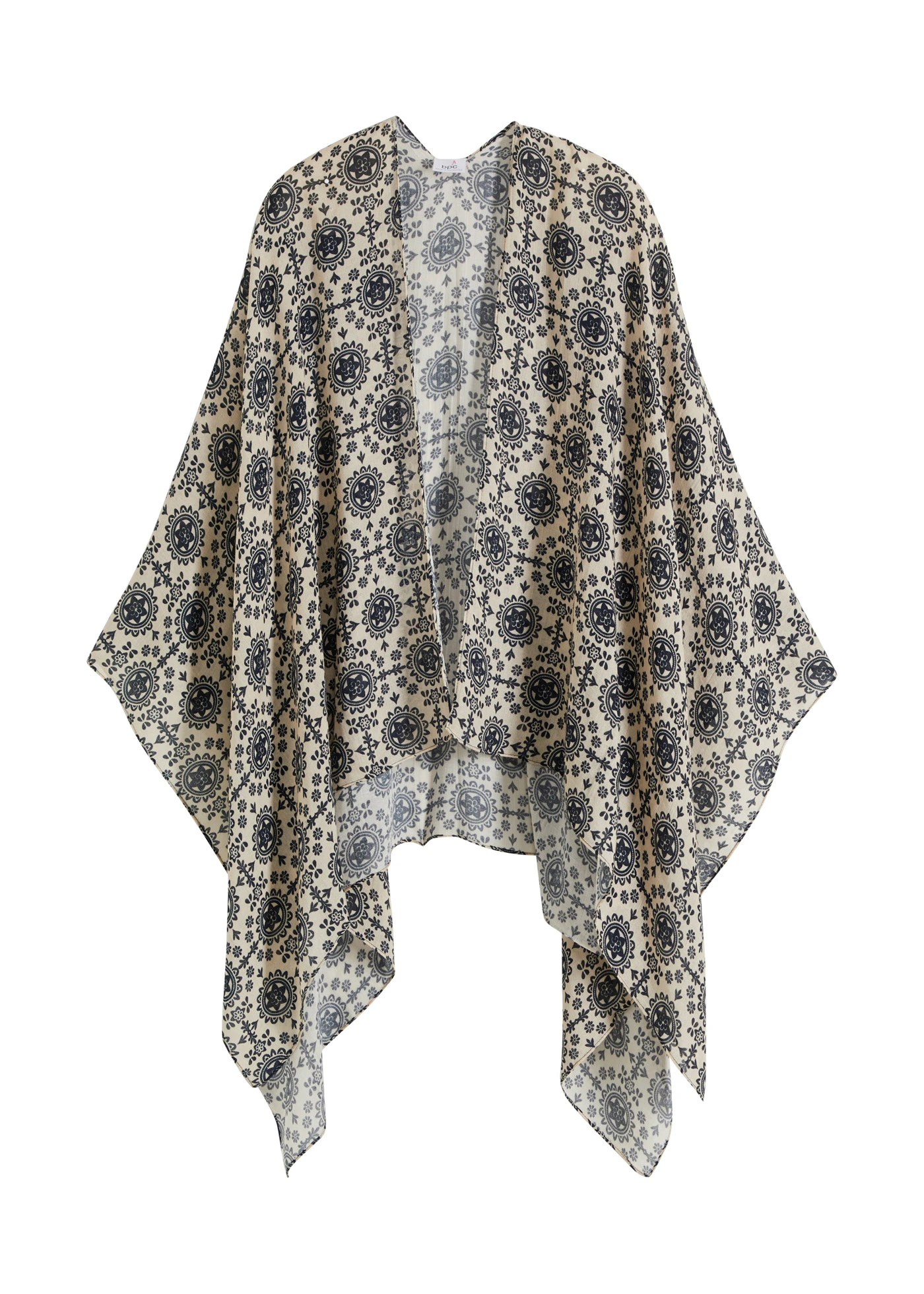 Poncho • zwart-crème gedessineerd • bonprix online shop