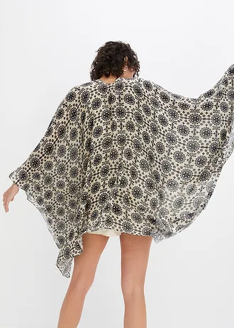 Poncho • zwart-crème gedessineerd • bonprix online shop