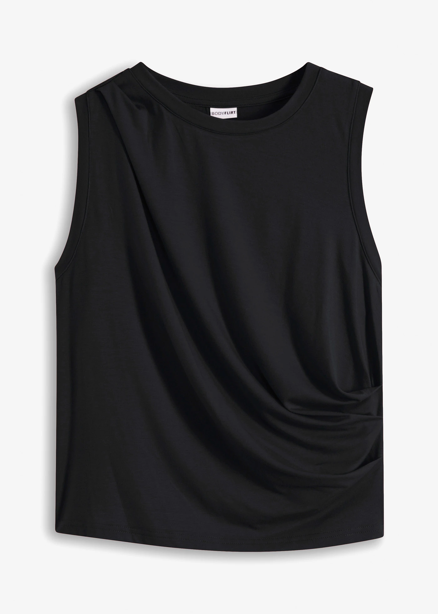 Shirt met drapering • zwart • bonprix online shop