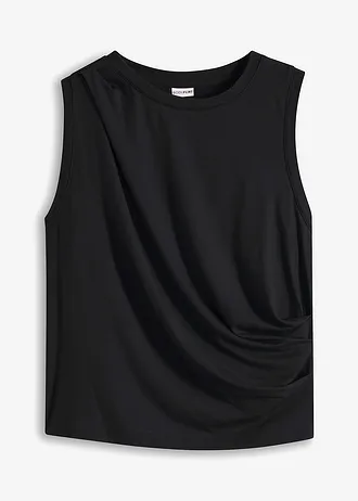 Shirt met drapering • zwart • bonprix online shop