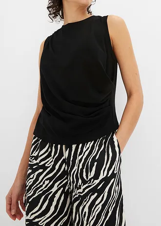 Shirt met drapering • zwart • bonprix online shop