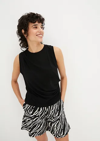 Shirt met drapering • zwart • bonprix online shop