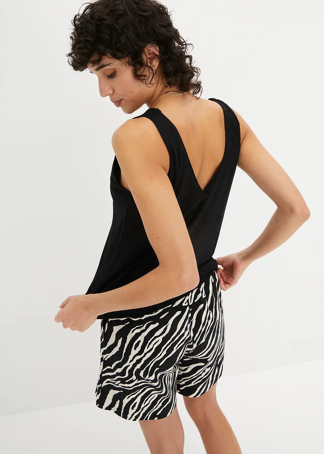 Top van soepelvallende viscose, Kleur: zwart