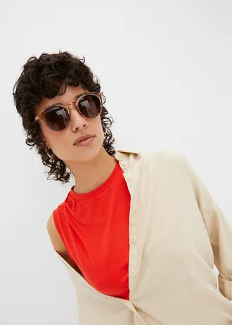 Shirt met drapering • signaalrood • bonprix online shop