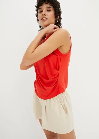 Shirt met drapering • signaalrood • bonprix online shop