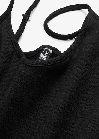 Robe ajustée en jersey coton côtelé • noir • Boutique bonprix