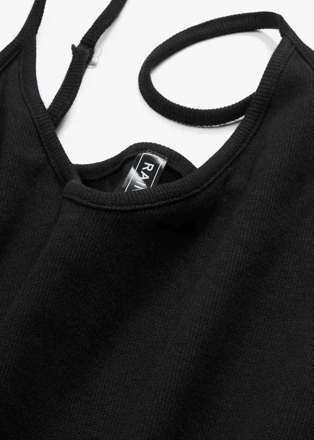 Robe ajustée en jersey coton côtelé • noir • product-page.page-title-suffix
