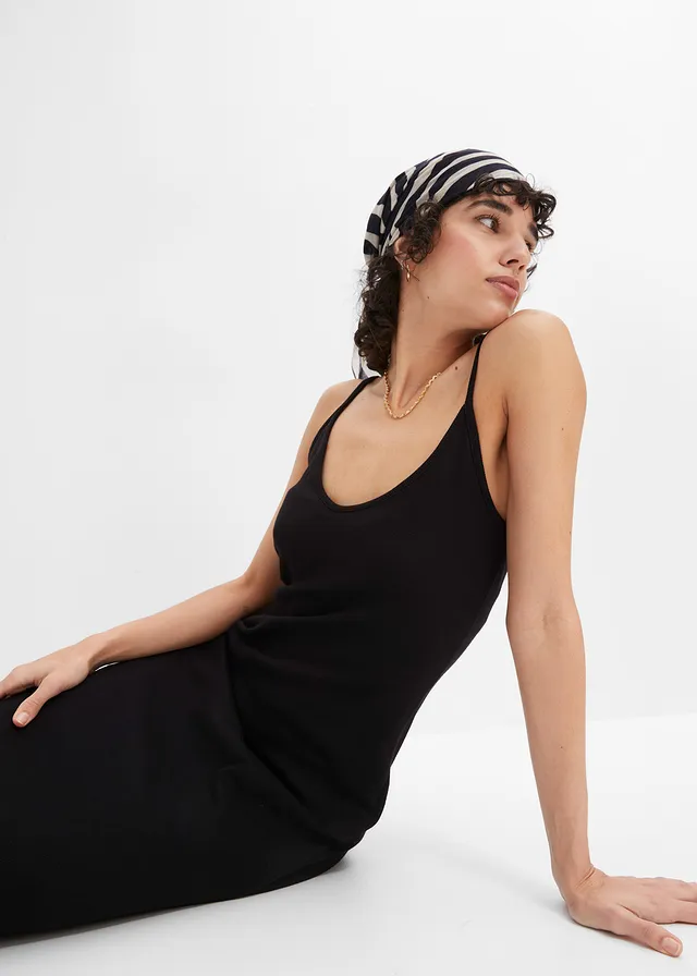 Robe ajustée en jersey coton côtelé • noir • product-page.page-title-suffix