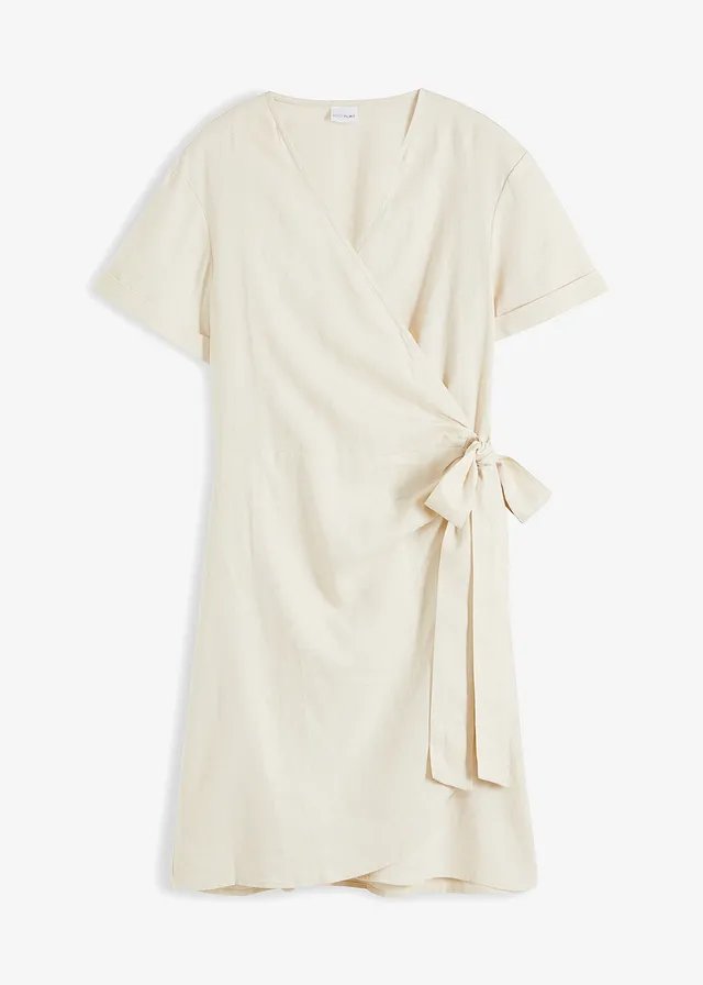 Zavinovacie šaty z pláteného mixu