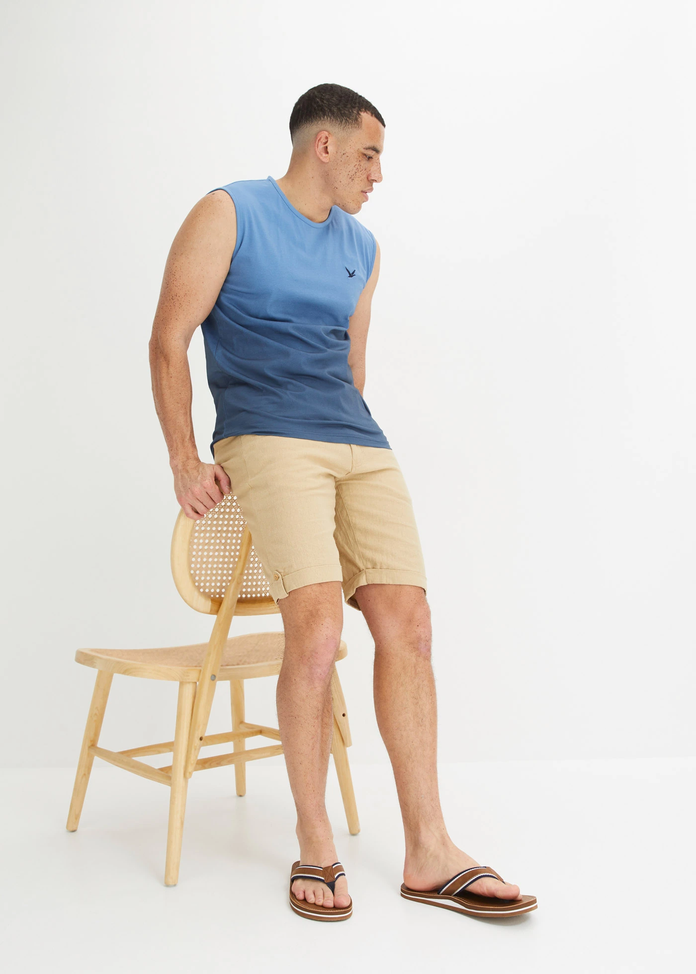 Muscle shirt van biologisch katoen • donkerblauw-kristalblauw • bonprix online shop