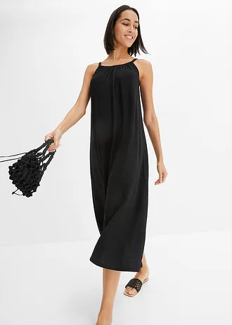 Rochie largă cu bretele din crep ușor • negru • magazin bonprix