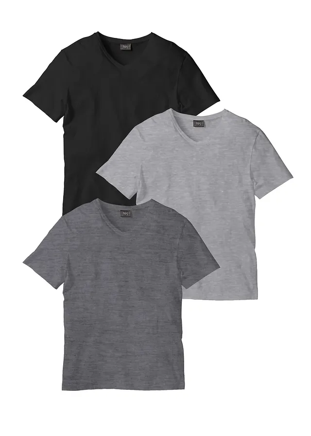 Tricou cu decolteu în V (set/3 buc.)