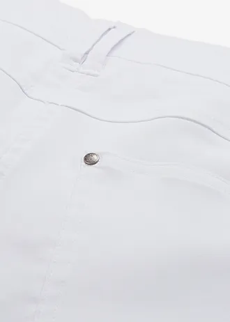 Pantalon droit en bengaline extensible, taille élastiquée • blanc • Boutique bonprix