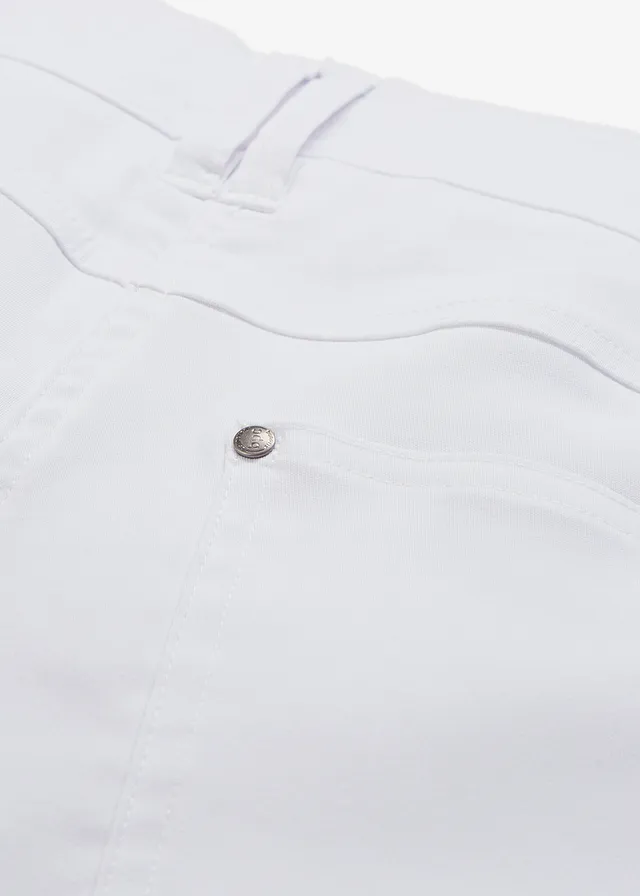 Pantalon droit en bengaline extensible, taille élastiquée • blanc • product-page.page-title-suffix