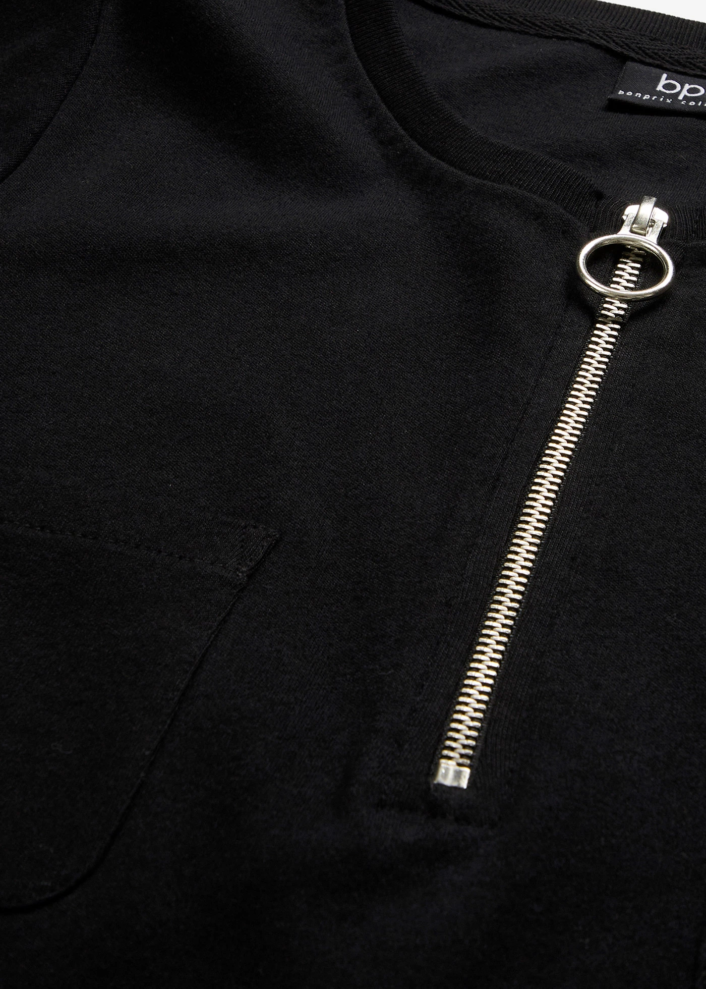 Šaty z těžké bavlny s kapsami, pod kolena • černá • bonprix obchod